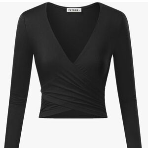 Vetior Black Wrap Top